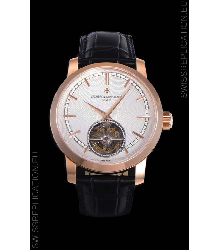 Vacheron Constantin Minute Repeater Tourbillon Swiss Replica Watch in Steel Casing 44MM Rose Gold Casing
