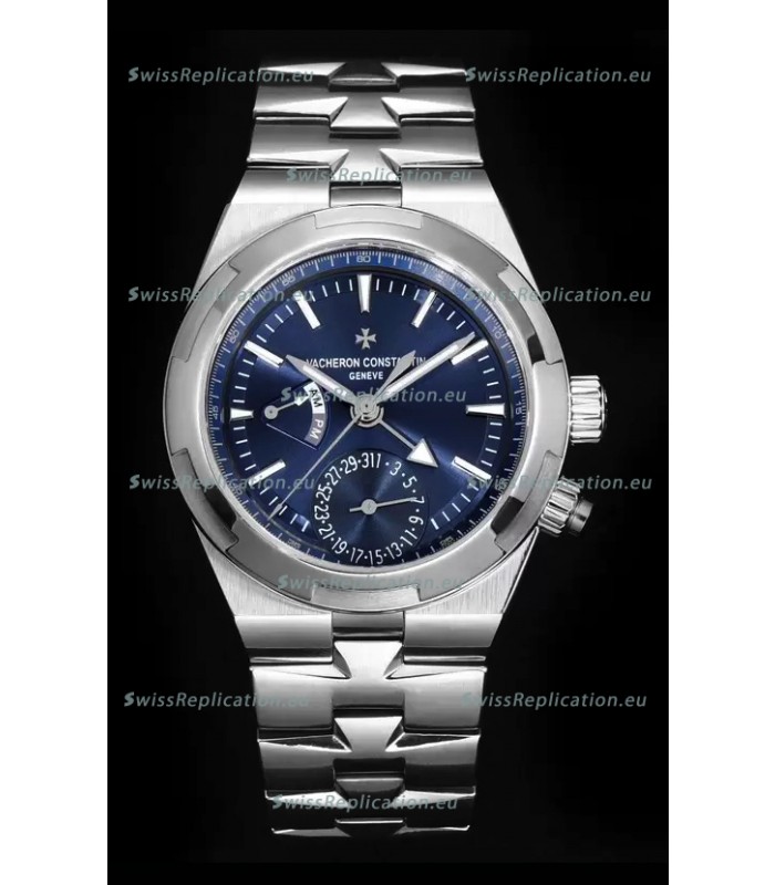 Vacheron Constantin Overseas Dual Time 1:1 Mirror Swiss Replica Watch in Blue Dial 