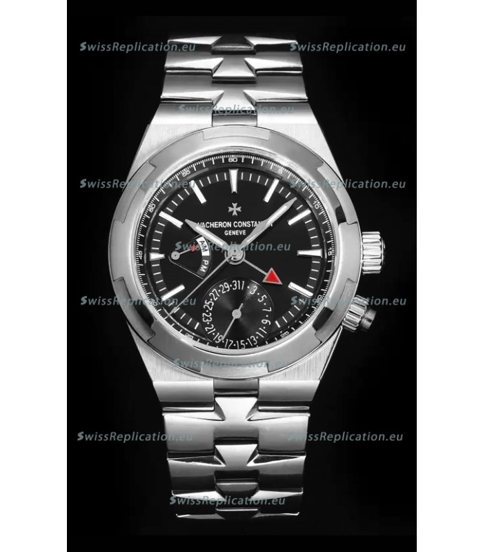 Vacheron Constantin Overseas Dual Time 1:1 Mirror Swiss Replica Watch in Black Dial 