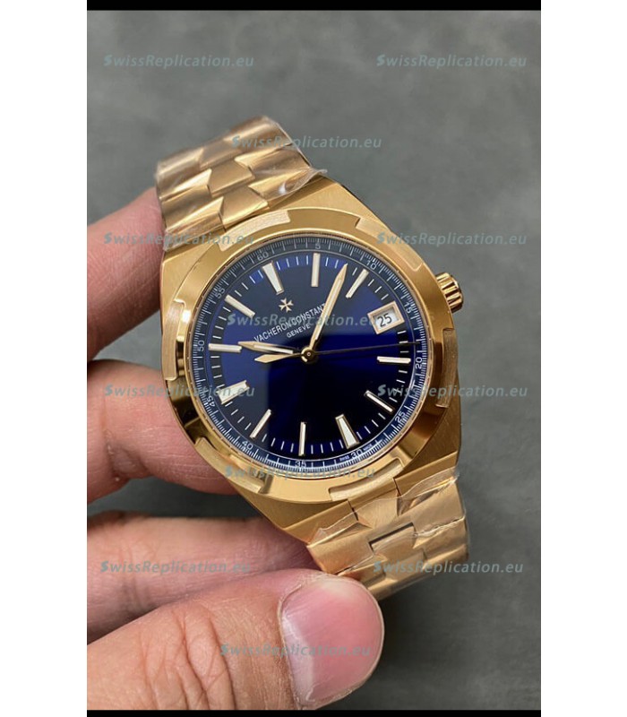 Vacheron Constantin Overseas Rose Gold 1:1 Mirror Replica Watch Blue Dial 