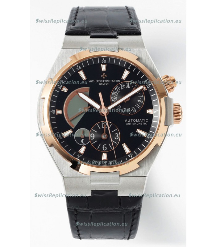 Vacheron Constantin Power Reserve Black Dial Two Tone Black Dial Swiss Replica Watch