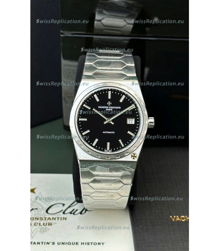 Vacheron Constantin Historiques 222 Super Clone 37MM Steel Casing Watch in Black Dial 