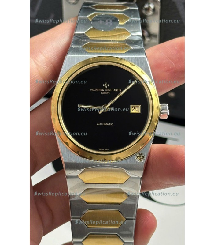 Vacheron Constantin Historiques 222 Super Clone 37MM Two Tone Casing Watch in Black Dial 