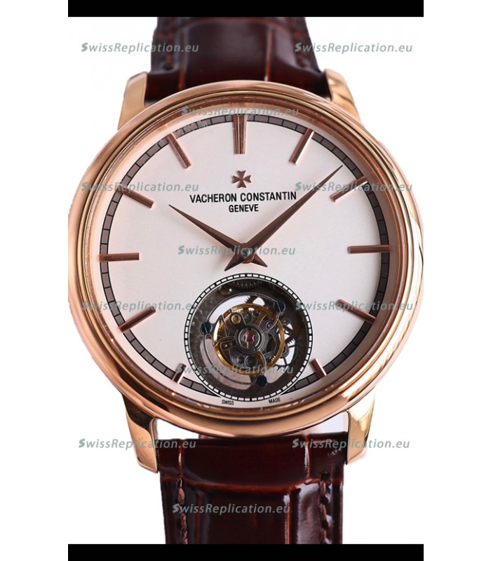 Vacheron Constantin Traditionelle Swiss Tourbillon Rose Gold 1:1 Mirror Replica Watch 