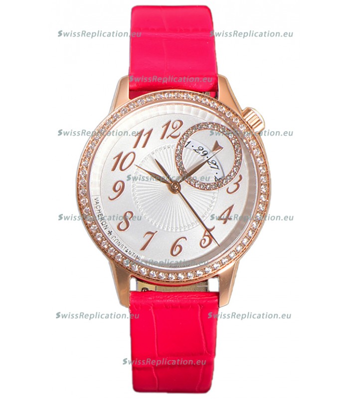 Vacheron Constantin Egerie Muse Rose Gold Casing in White Dial Swiss Replica