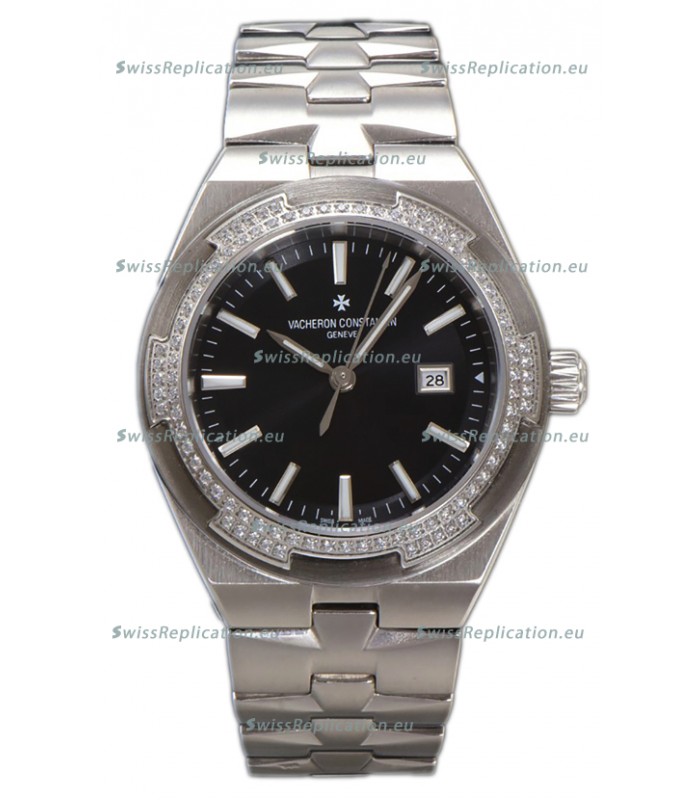 Vacheron Constantin Overseas Steel Casing Black Dial 35MM Swiss Replica Watch 