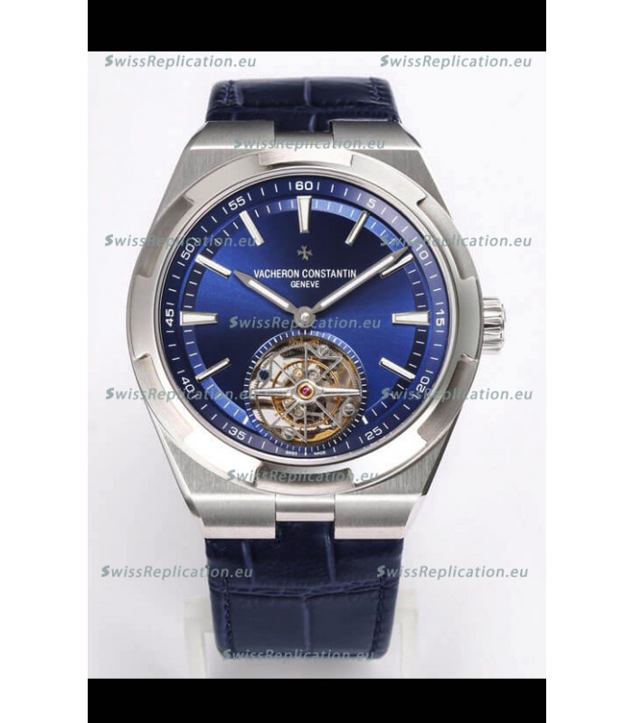 Vacheron Constantin Overseas Tourbillon Stainless Steel Leather Strap 1:1 Mirror Replica
