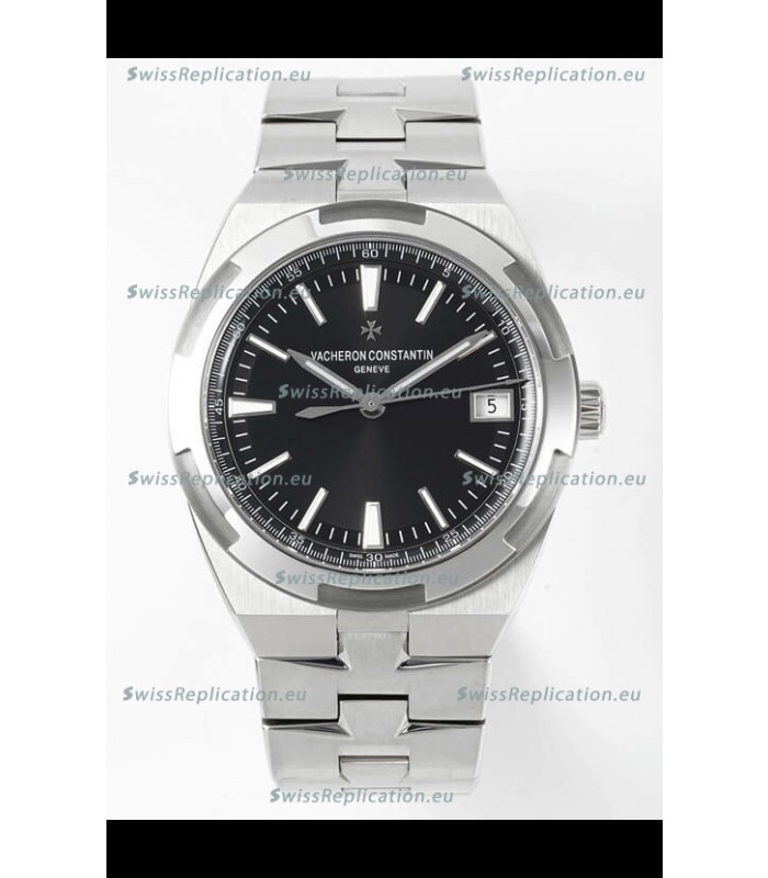 Vacheron Constantin Overseas 1:1 Mirror Swiss Replica Watch in Black Dial - Steel Strap