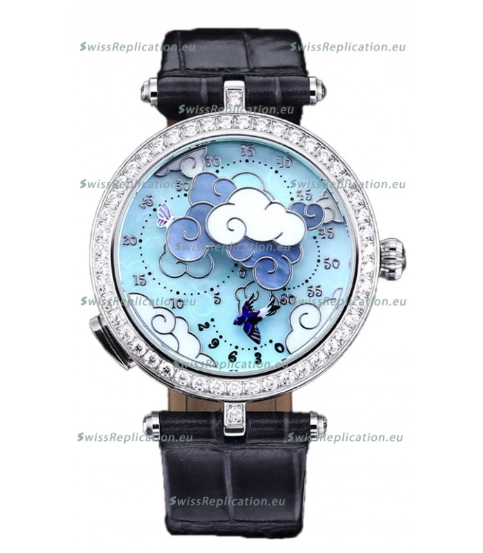 Van Cleef & Arpels Donde Des Papillons Stainless Steel Casing Swiss Movement Replica Watch 