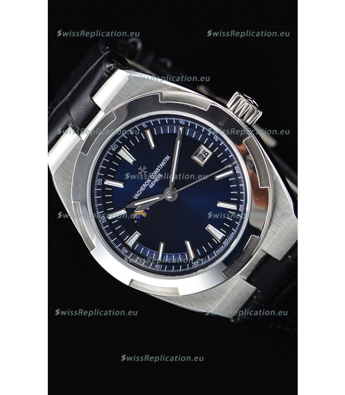 Vacheron Constantin Overseas MoonPhase Stainless Steel Swiss Watch in Blue Dial