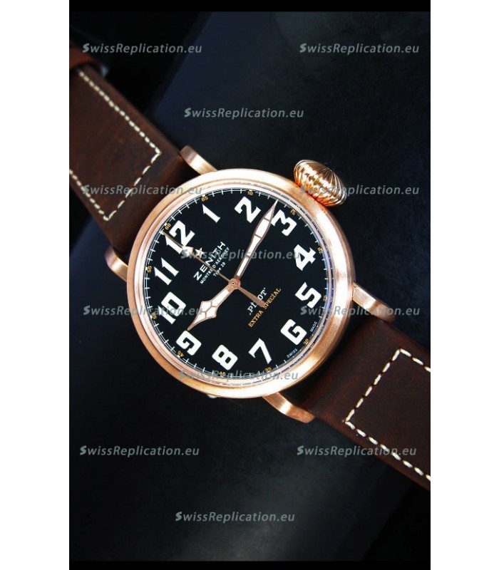 Zenith Pilot Type 20 Extra Special Edition Yellow Gold Swiss 1:1 Mirror Replica Watch 