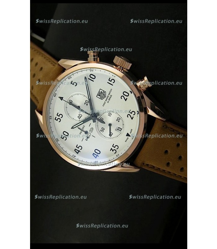 Tag Heuer Carrera 1887 SpaceEX Edition Japanese Quartz Watch in Pink Gold