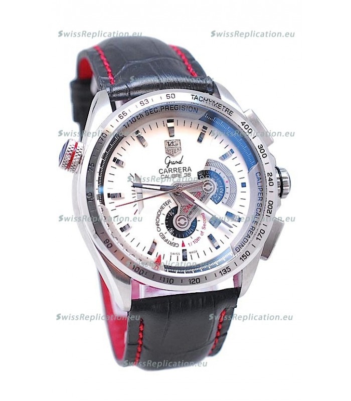 Tag Heuer Grand Carrera Calibre 36 Japanese Automatic Watch in White Dial
