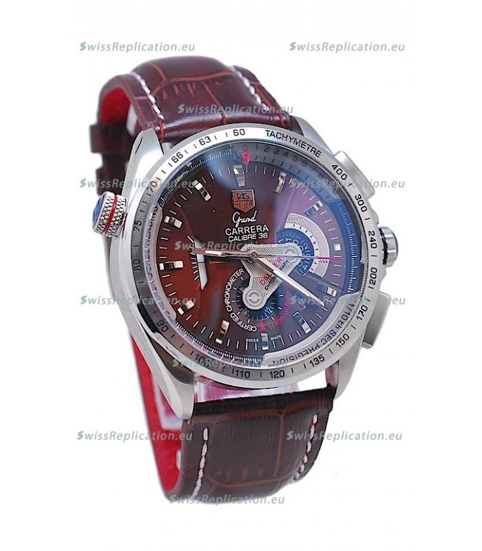 Tag Heuer Grand Carrera Calibre 36 Japanese Automatic Watch in Brown Face