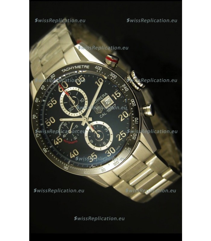 Tag Heuer Carrera Calibre 1887 Black Dial Watch - 1:1 Mirror Replica 