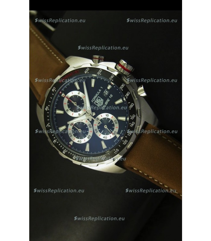 Tag Heuer Calibre 16 Stainless Steel Watch in Black Dial