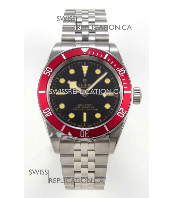 Tudor Black Bay 41 Black Dial Red Bezel Jubilee Super Clone Watch 