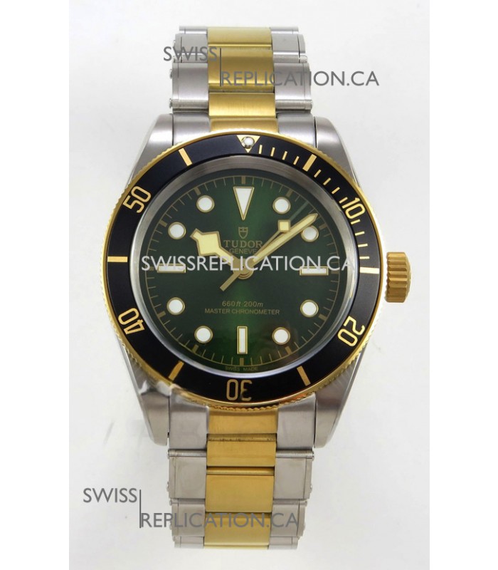 Tudor Black Bay 41 Two Tone Yellow Gold Green Dial Super Clone Watch 