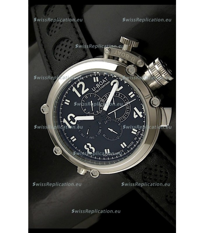 U-Boat Flightdeck Rattrapante Japanese Automatic Watch in Steel Casing