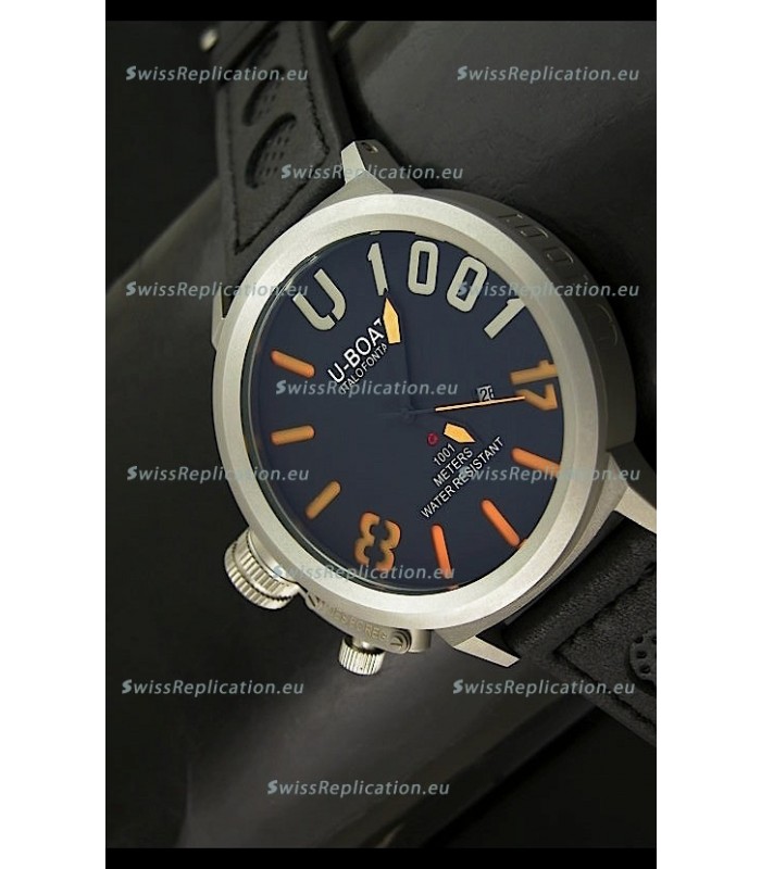 U Boat U-1001 Edition Japanese Drive Automatic Steel Watch in Orange Markers