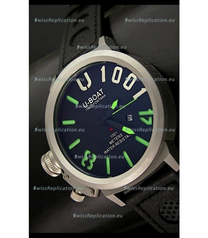 U Boat U-1001 Edition Japanese Drive Automatic Steel Watch in Green Markers