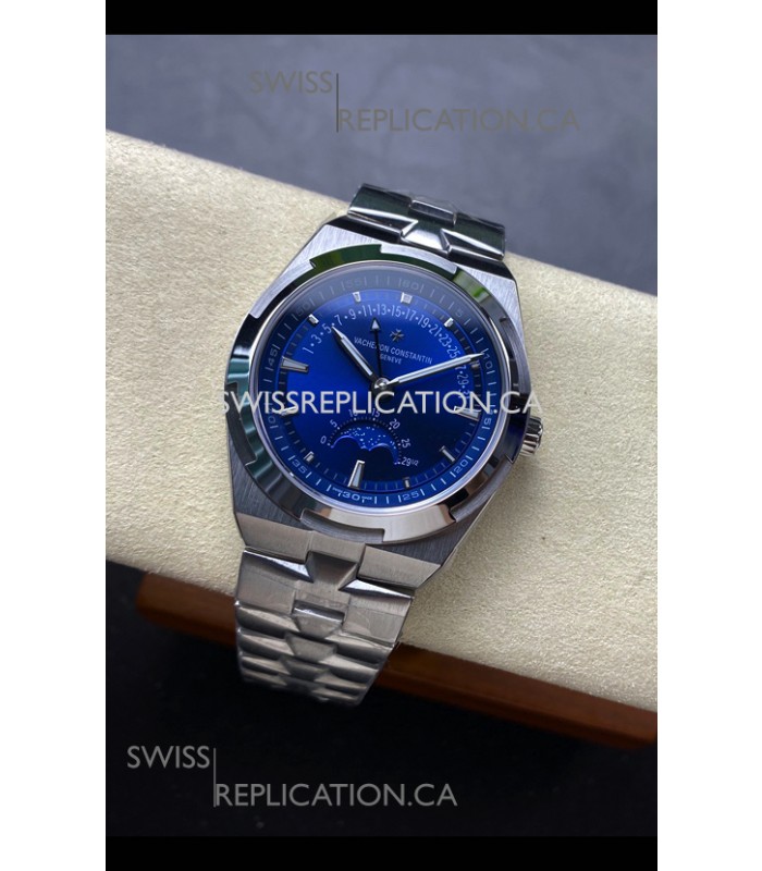 Vacheron Constantin Overseas True Moon Phase Steel Blue Dial Swiss Replica Watch 