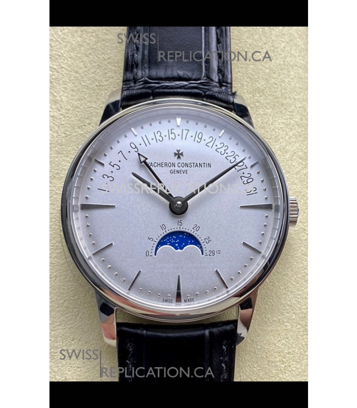 Vacheron Constantin Patrimony Moonphase Stainless Steel Steel Dial Swiss Replica Watch 