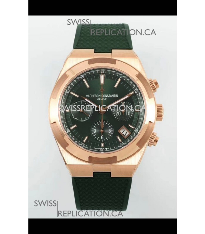 Vacheron Constantin Overseas Chronograph Rose Gold Green Dial Super Clone Watch 