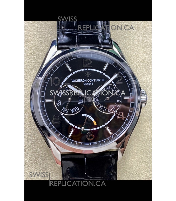 Vacheron Constantin Fiftysix Day-Date Stainless Steel Black Dial Swiss Replica Watch 