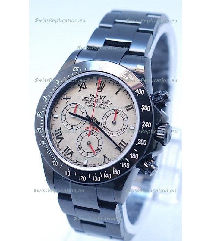 Rolex Daytona Cosmograph Project X Design Black Out Edition Series II Swiss Watch in Pink Pearl Dial 