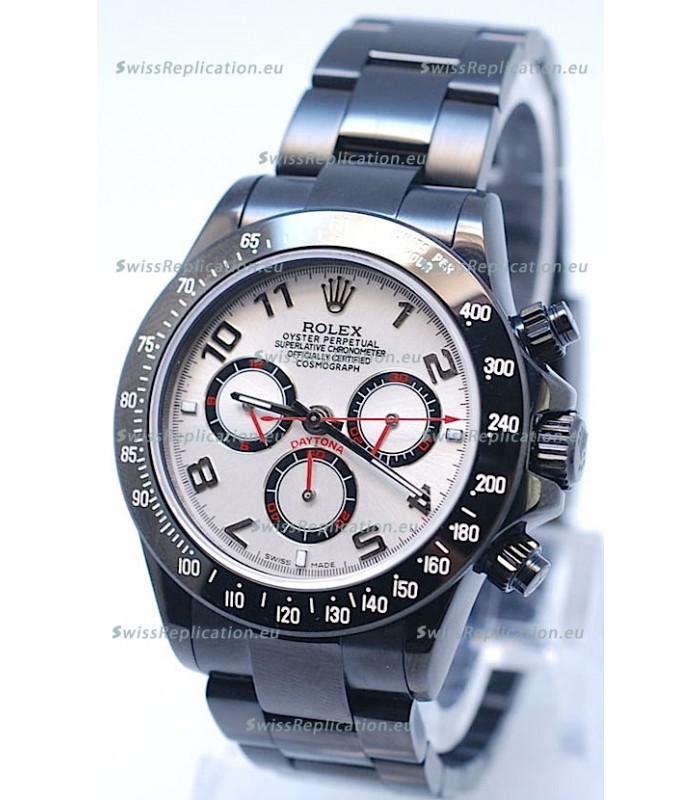 Rolex Cosmograph Project X Editions Black Out Daytona Swiss Replica Watch in White Dial