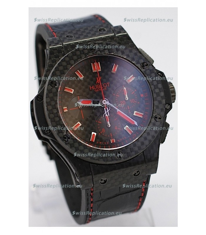 Hublot Big Bang All Carbon Swiss Replica Watch in Red