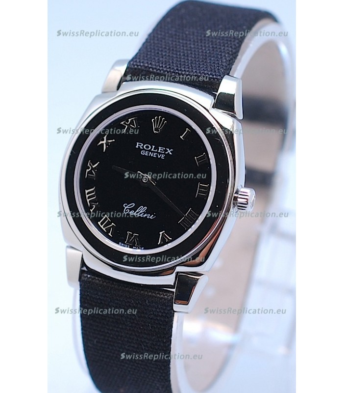 Rolex Cellini Cestello Ladies Swiss Black Watch in Roman Markers