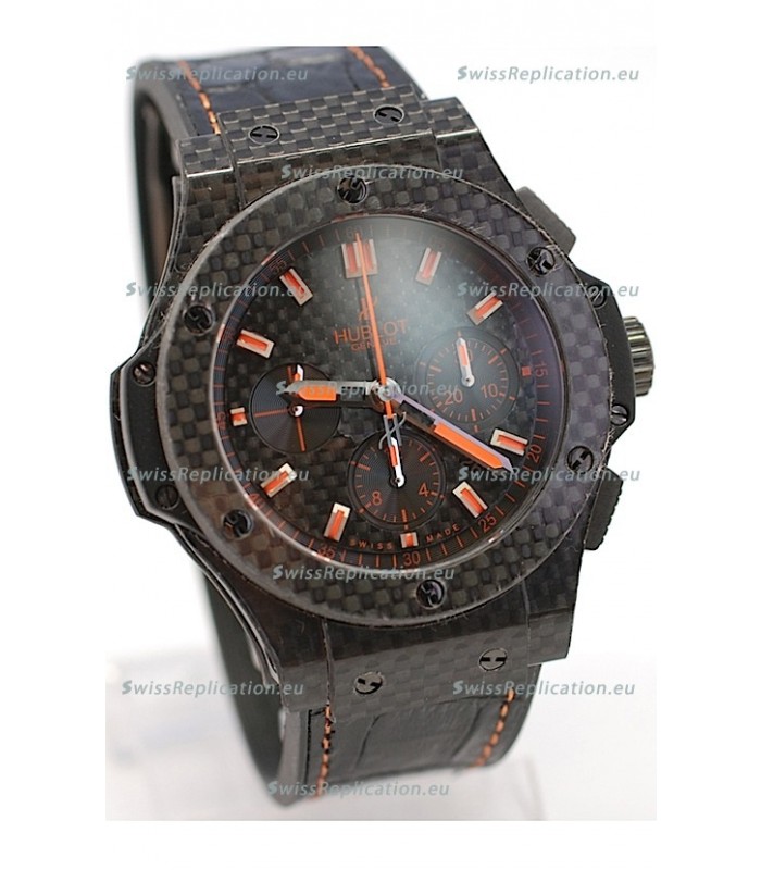 Hublot Big Bang All Carbon Swiss Replica Watch in Orange