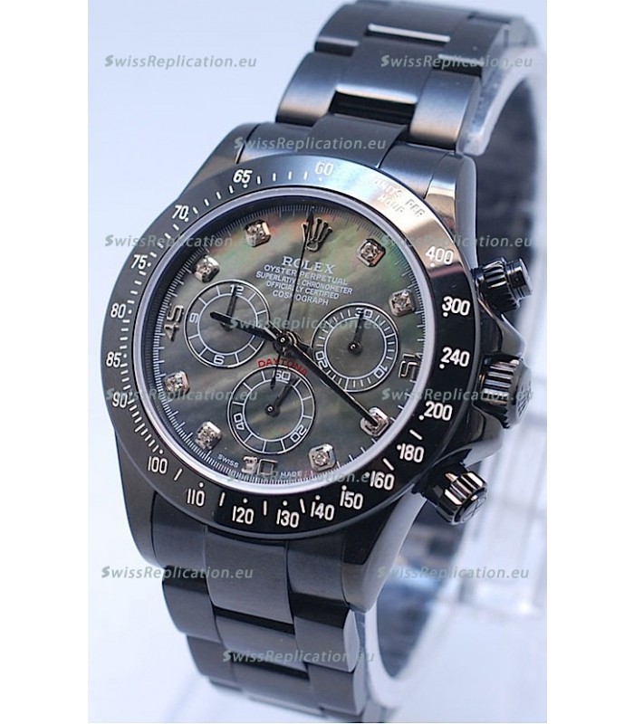 Rolex Daytona Cosmograph Project X Design Black Out Edition Series II Swiss Replica Watch in Black Pearl Dial