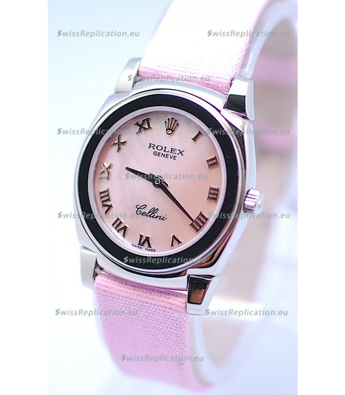 Rolex Cellini Cestello Ladies Swiss Pink Watch in Roman Markers