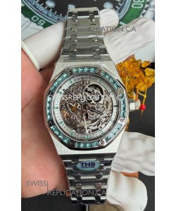 Royal Oak Openworked 15412BC Green Sapphires Super Clone Watch