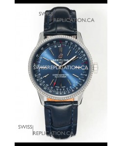 Navitimer Automatic 36 Navy Blue Dial Steel Casing Super Clone Watch 