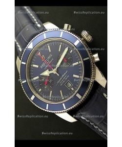 Breiting Superocean 2010 Heritage Swiss Chronograph Watch in Blue
