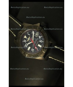 Breitling Seawolf PVD Coated Swiss Watch in Black Strap