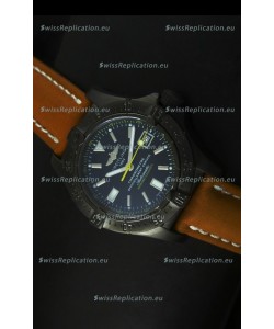 Breitling Seawolf PVD Coated Swiss Watch in Brown Strap