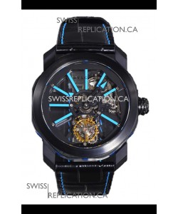 Bvlgari Octo Roma PVD Titanium Watch in Blue Hour Markers Super Clone Watch 