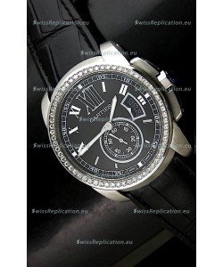 Cartier Calibre de Japanese Replica Watch in Black Dial