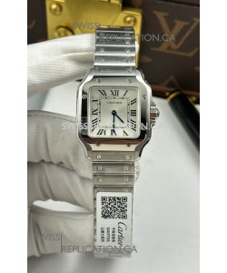 Cartier Santos Swiss Quartz 27MM Steel Dial Super Clone Watch