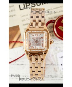 PANTHERE de Cartier 22mm Diamonds Dial Rose Gold Super Clone Watch