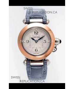 Pasha De Cartier Rose Gold Casing Watch 30MM Super Clone Watch 