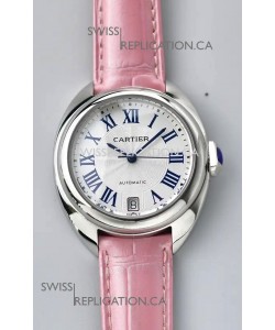 Cle De Cartier 40MM Automatic Super Clone Watch Pink Strap