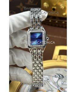 Cartier Panthere 22MM Steel Casing in Blue Dial Super Clone Watch 