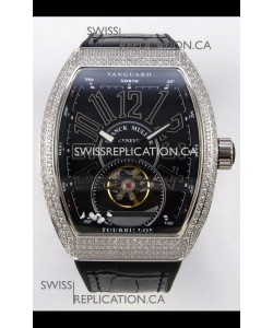 Franck Muller V45 Tourbillon Stainless Steel Diamonds Super Clone Watch 