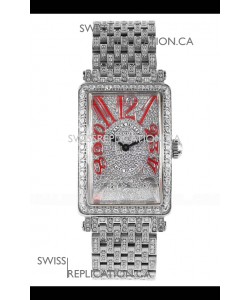 Franck Muller Long Island Stainless Steel Diamonds Swiss Replica Watch 